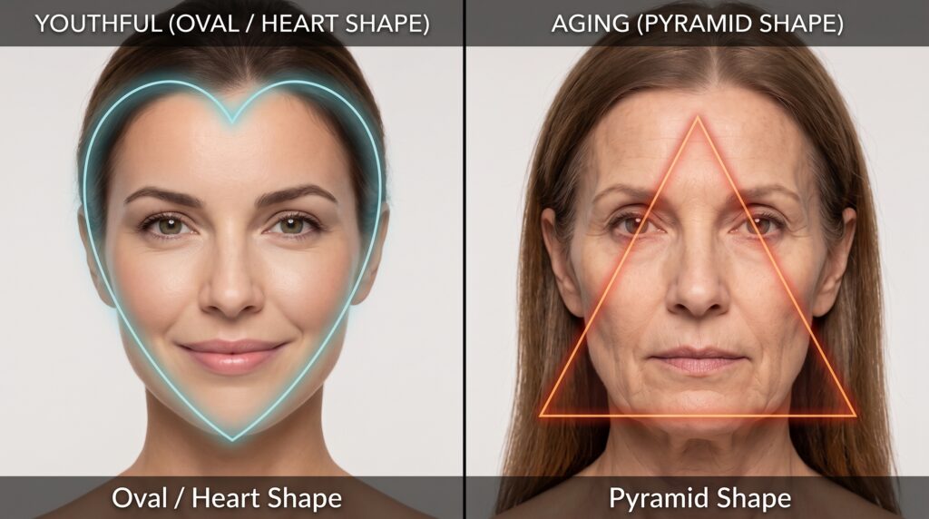temple hallowing contributes to facial aging